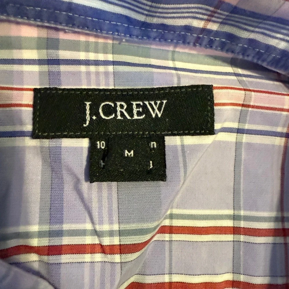 J.Crew Mens Plaid Button Down Shirt Blue Purple Red Long Sleeve Size M - Picture 3 of 8